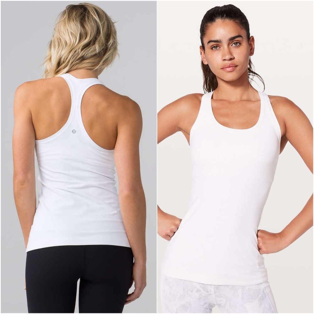 Lululemon Athletica White Fitted Tank Top